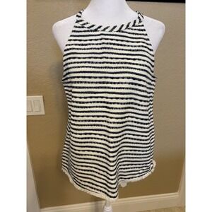 Green Envelope Los Angeles Striped Halter Top, Medium